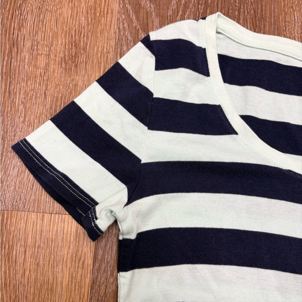 Merona navy and Mint Striped Scoop Neck Tee - Picture 4 of 4